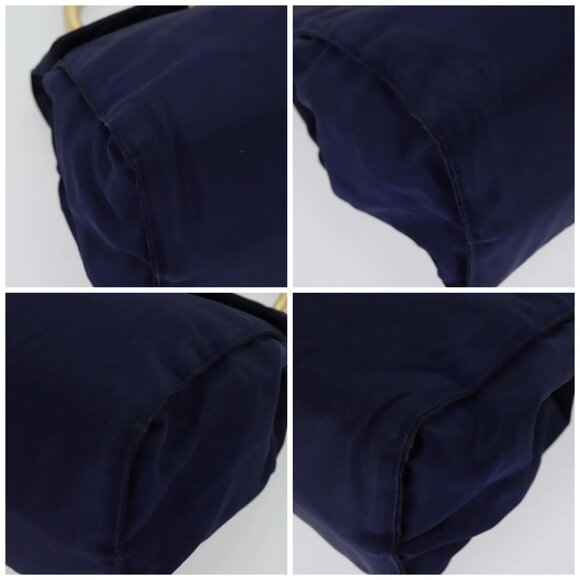 PRADA Hand Bag Nylon Metal Blue Gold Auth 137214 - Picture 15 of 16